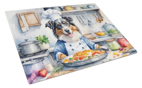 NEW Australian Shepherd The Chef Glass Cutting Board Decorative Tempered Glass Kitchen Cutting and Serving Board Large Size Chopping Board