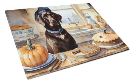 NEW Chocolate Lab Fall Kitchen Pumpkins Glass Cutting Board Decorative Tempered Glass Kitchen Cutting and Serving Board Large Size Chopping Board