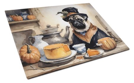 NEW Pug Fall Kitchen Pumpkins Glass Cutting Board Decorative Tempered Glass Kitchen Cutting and Serving Board Large Size Chopping Board