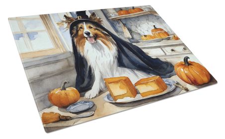 NEW Sheltie Fall Kitchen Pumpkins Glass Cutting Board Decorative Tempered Glass Kitchen Cutting and Serving Board Large Size Chopping Board