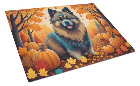 NEW Keeshond Fall Glass Cutting Board Decorative Tempered Glass Kitchen Cutting and Serving Board Large Size Chopping Board