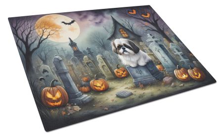 NEW Shih Tzu Spooky Halloween Glass Cutting Board Decorative Tempered Glass Kitchen Cutting and Serving Board Large Size Chopping Board