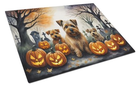 NEW Norfolk Terrier Spooky Halloween Glass Cutting Board Decorative Tempered Glass Kitchen Cutting and Serving Board Large Size Chopping Board