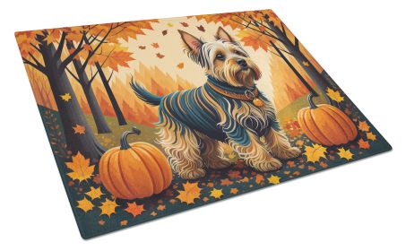 NEW Silky Terrier Fall Glass Cutting Board Decorative Tempered Glass Kitchen Cutting and Serving Board Large Size Chopping Board