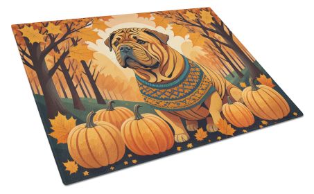 NEW Shar Pei Fall Glass Cutting Board Decorative Tempered Glass Kitchen Cutting and Serving Board Large Size Chopping Board