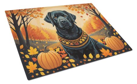 NEW Black Labrador Retriever Fall Glass Cutting Board Decorative Tempered Glass Kitchen Cutting and Serving Board Large Size Chopping Board