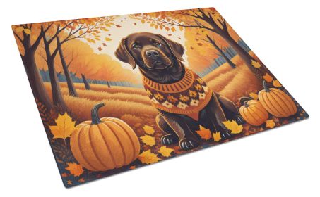 NEW Chocolate Labrador Retriever Fall Glass Cutting Board Decorative Tempered Glass Kitchen Cutting and Serving Board Large Size Chopping Board