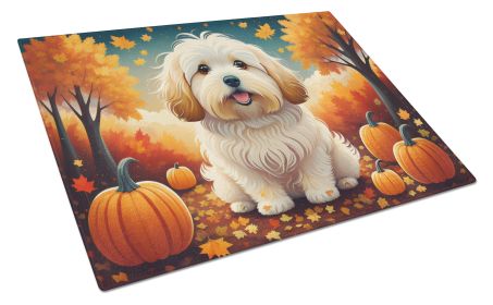 NEW Coton De Tulear Fall Glass Cutting Board Decorative Tempered Glass Kitchen Cutting and Serving Board Large Size Chopping Board