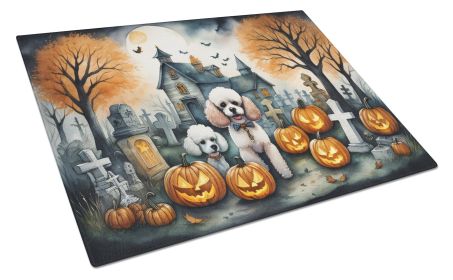 NEW Poodle Spooky Halloween Glass Cutting Board Decorative Tempered Glass Kitchen Cutting and Serving Board Large Size Chopping Board