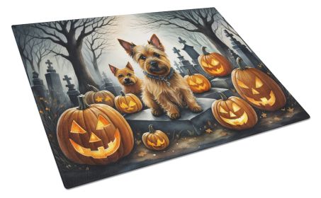 NEW Norwich Terrier Spooky Halloween Glass Cutting Board Decorative Tempered Glass Kitchen Cutting and Serving Board Large Size Chopping Board