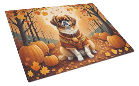 NEW Tibetan Spaniel Fall Glass Cutting Board Decorative Tempered Glass Kitchen Cutting and Serving Board Large Size Chopping Board