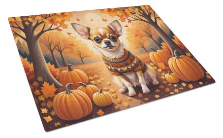 NEW Chihuahua Fall Glass Cutting Board Decorative Tempered Glass Kitchen Cutting and Serving Board Large Size Chopping Board