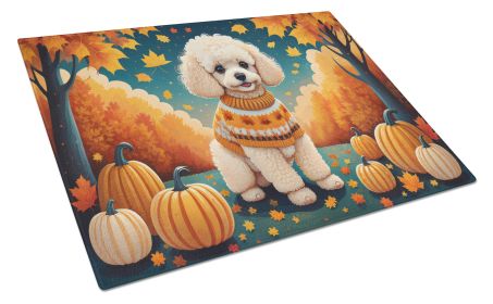 NEW Poodle Fall Glass Cutting Board Decorative Tempered Glass Kitchen Cutting and Serving Board Large Size Chopping Board