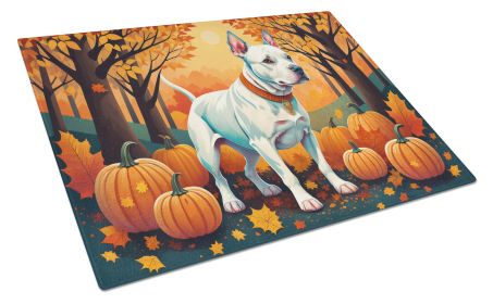 NEW White Pit Bull Terrier Fall Glass Cutting Board Decorative Tempered Glass Kitchen Cutting and Serving Board Large Size Chopping Board