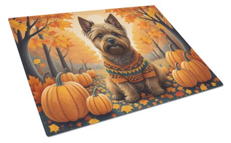 NEW Cairn Terrier Fall Glass Cutting Board Decorative Tempered Glass Kitchen Cutting and Serving Board Large Size Chopping Board