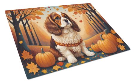 NEW Cavalier Spaniel Fall Glass Cutting Board Decorative Tempered Glass Kitchen Cutting and Serving Board Large Size Chopping Board