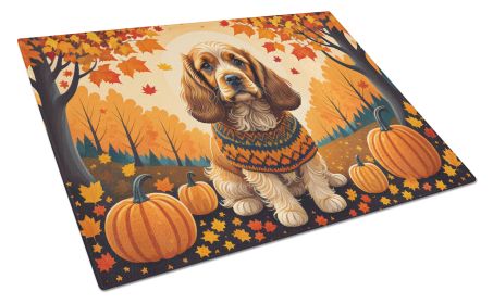 NEW Cocker Spaniel Fall Glass Cutting Board Decorative Tempered Glass Kitchen Cutting and Serving Board Large Size Chopping Board