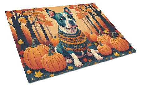 NEW Pit Bull Terrier Fall Glass Cutting Board Decorative Tempered Glass Kitchen Cutting and Serving Board Large Size Chopping Board