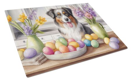 NEW Decorating Easter Australian Shepherd Glass Cutting Board Decorative Tempered Glass Kitchen Cutting and Serving Board Large Size Chopping Board