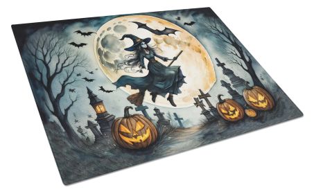 NEW Flying Witch Spooky Halloween Glass Cutting Board Decorative Tempered Glass Kitchen Cutting and Serving Board Large Size Chopping Board