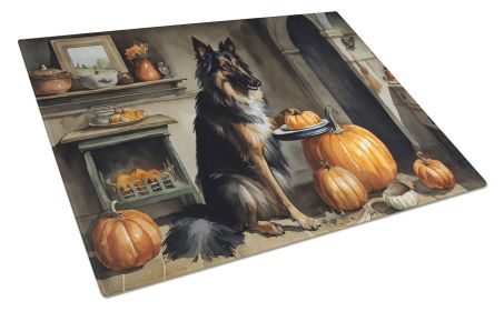 NEW Belgian Tervuren Fall Kitchen Pumpkins Glass Cutting Board Decorative Tempered Glass Kitchen Cutting and Serving Board Large Size Chopping Board