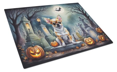 NEW Chihuahua Spooky Halloween Glass Cutting Board Decorative Tempered Glass Kitchen Cutting and Serving Board Large Size Chopping Board