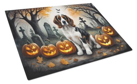 NEW Welsh Springer Spaniel Spooky Halloween Glass Cutting Board Decorative Tempered Glass Kitchen Cutting and Serving Board Large Size Chopping Board