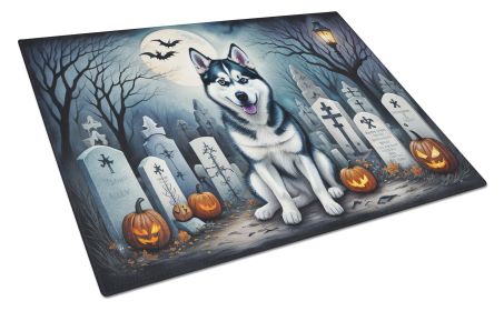 NEW Siberian Husky Spooky Halloween Glass Cutting Board Decorative Tempered Glass Kitchen Cutting and Serving Board Large Size Chopping Board