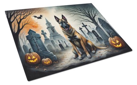 NEW Belgian Malinois Spooky Halloween Glass Cutting Board Decorative Tempered Glass Kitchen Cutting and Serving Board Large Size Chopping Board