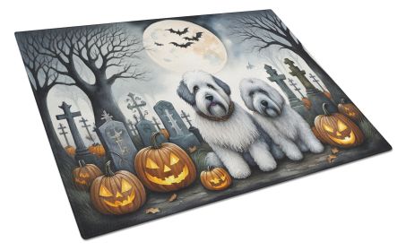 NEW Old English Sheepdog Spooky Halloween Glass Cutting Board Decorative Tempered Glass Kitchen Cutting and Serving Board Large Size Chopping Board