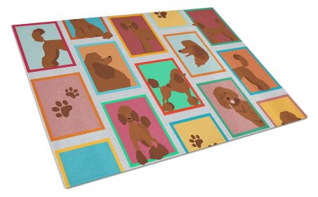 NEW Lots of Chocolate Standard Poodle Glass Cutting Board Decorative Tempered Glass Kitchen Cutting and Serving Board Large Size Chopping Board