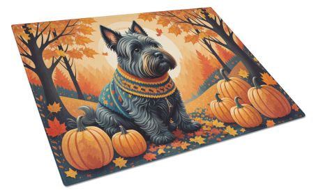 NEW Scottish Terrier Fall Glass Cutting Board Decorative Tempered Glass Kitchen Cutting and Serving Board Large Size Chopping Board