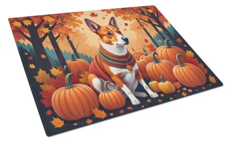 NEW Red Basenji Fall Glass Cutting Board Decorative Tempered Glass Kitchen Cutting and Serving Board Large Size Chopping Board