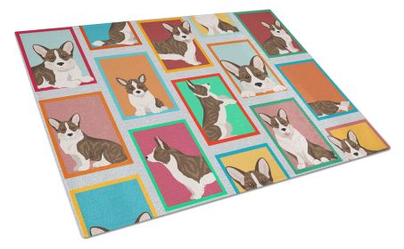 NEW Lots of Brindle Cardigan Corgi Glass Cutting Board Decorative Tempered Glass Kitchen Cutting and Serving Board Large Size Chopping Board