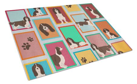 NEW Lots of Liver English Springer Spaniel Glass Cutting Board Decorative Tempered Glass Kitchen Cutting and Serving Board Large Size Chopping Board