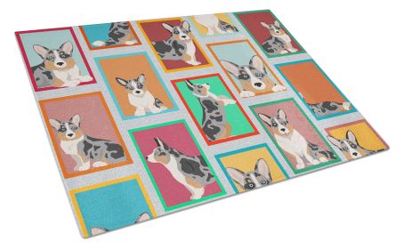 NEW Lots of Blue Merle Welsh Cardigan Corgi Glass Cutting Board Decorative Tempered Glass Kitchen Cutting and Serving Board Large Size Chopping Board