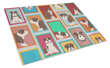 NEW Lots of Brindle English Bulldog Glass Cutting Board Decorative Tempered Glass Kitchen Cutting and Serving Board Large Size Chopping Board