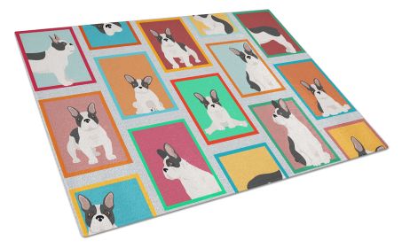 NEW Lots of Black and White French Bulldog Glass Cutting Board Decorative Tempered Glass Kitchen Cutting and Serving Board Large Size Chopping Board