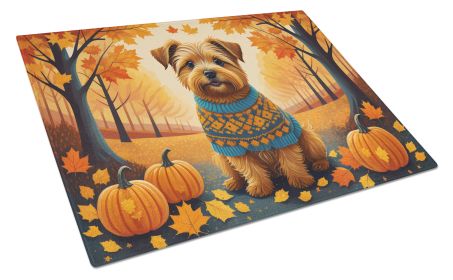 NEW Norfolk Terrier Fall Glass Cutting Board Decorative Tempered Glass Kitchen Cutting and Serving Board Large Size Chopping Board