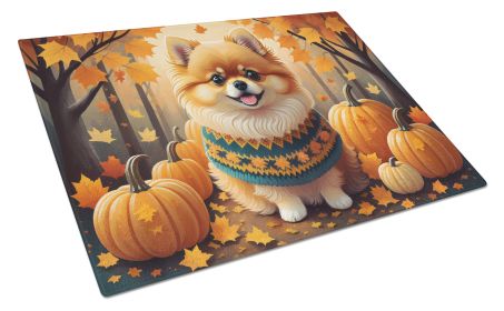 NEW Pomeranian Fall Glass Cutting Board Decorative Tempered Glass Kitchen Cutting and Serving Board Large Size Chopping Board