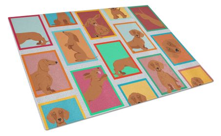 NEW Lots of Red Dachshund Glass Cutting Board Decorative Tempered Glass Kitchen Cutting and Serving Board Large Size Chopping Board