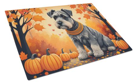 NEW Schnauzer Fall Glass Cutting Board Decorative Tempered Glass Kitchen Cutting and Serving Board Large Size Chopping Board