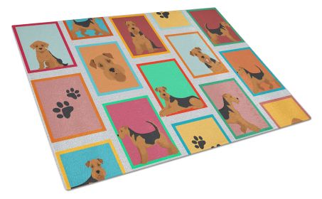 NEW Lots of Airedale Terrier Glass Cutting Board Decorative Tempered Glass Kitchen Cutting and Serving Board Large Size Chopping Board