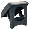 Folding 4-Step Dog Stairs Dark Gray