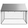 Outdoor Dog Kennel with Roof 78.7"x78.7"x59.1"