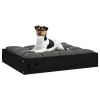 Dog Bed Black 20.3"x17.3"x3.5" Solid Wood Pine