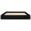 Dog Bed Black 36"x25.2"x3.5" Solid Wood Pine