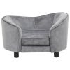 Dog Sofa Gray 27.2"x19.3"x15.7" Plush