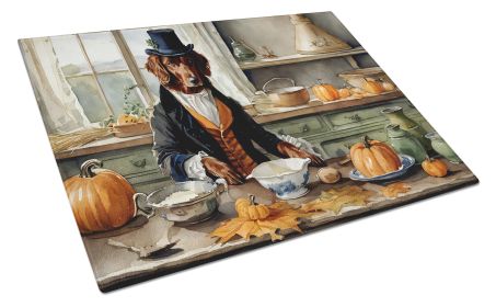 NEW Irish Setter Fall Kitchen Pumpkins Glass Cutting Board Decorative Tempered Glass Kitchen Cutting and Serving Board Large Size Chopping Board (Default: Default)