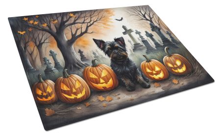 NEW Affenpinscher Spooky Halloween Glass Cutting Board Decorative Tempered Glass Kitchen Cutting and Serving Board Large Size Chopping Board (Default: Default)